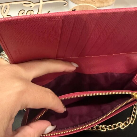 *EUC* PRADA, Saffiano Leather Long Wallet, Fuschia/Dark Pink - Picture 4 of 4